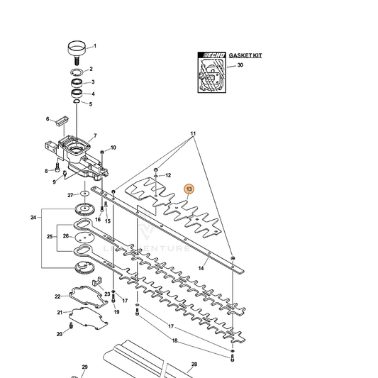 ECHO part 69912503061 — IPL diagram snippet (6x zoom, amber highlight)