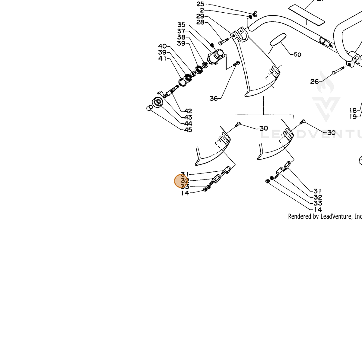 ECHO part 69921209630 — IPL diagram snippet (6x zoom, amber highlight)