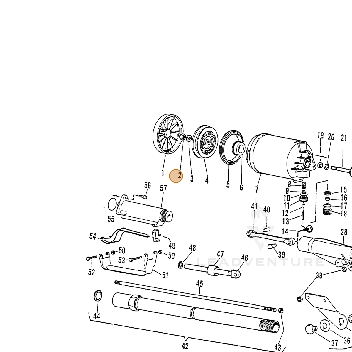 ECHO part 7001000102 — IPL diagram snippet (6x zoom, amber highlight)