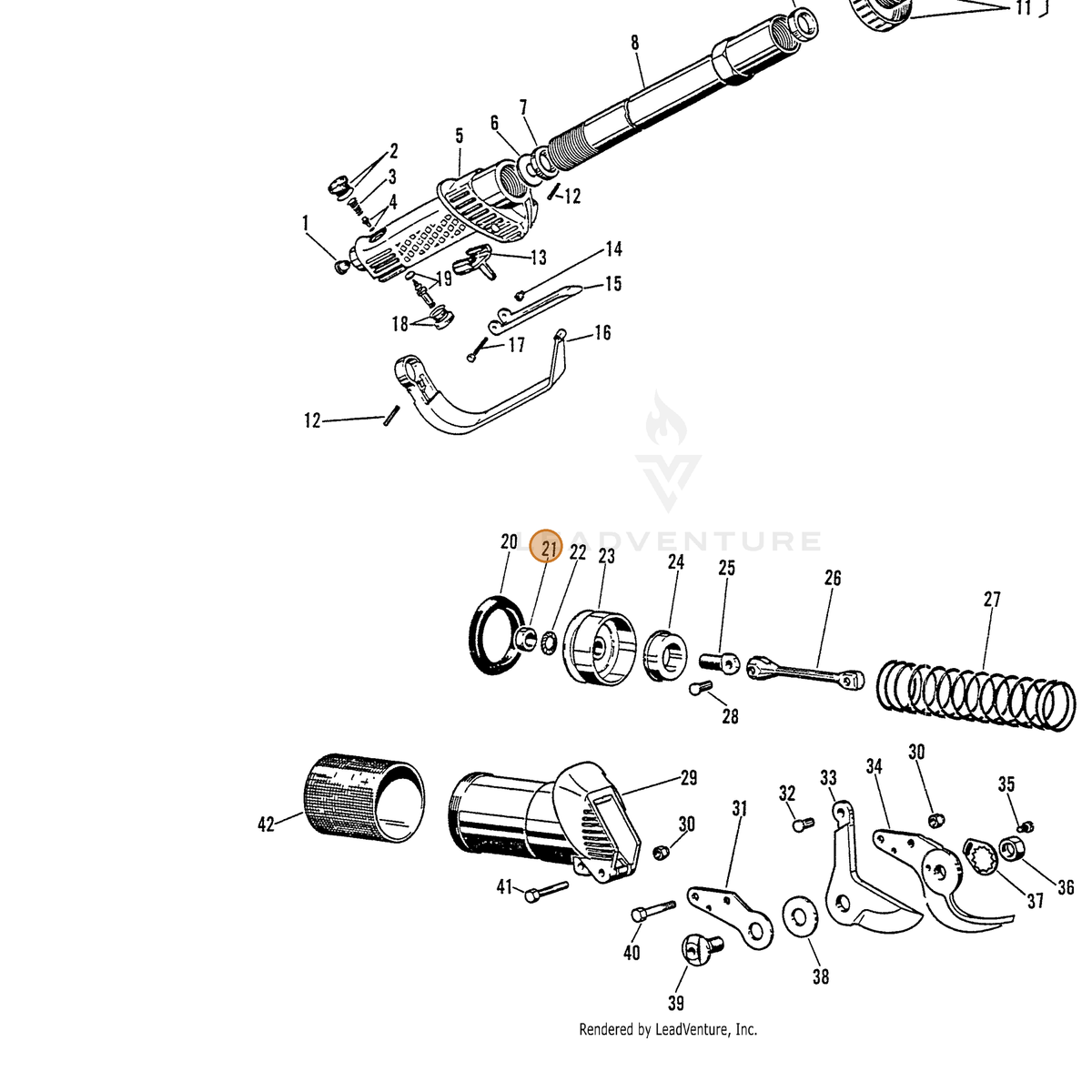 ECHO part 7001000115 — IPL diagram snippet (6x zoom, amber highlight)
