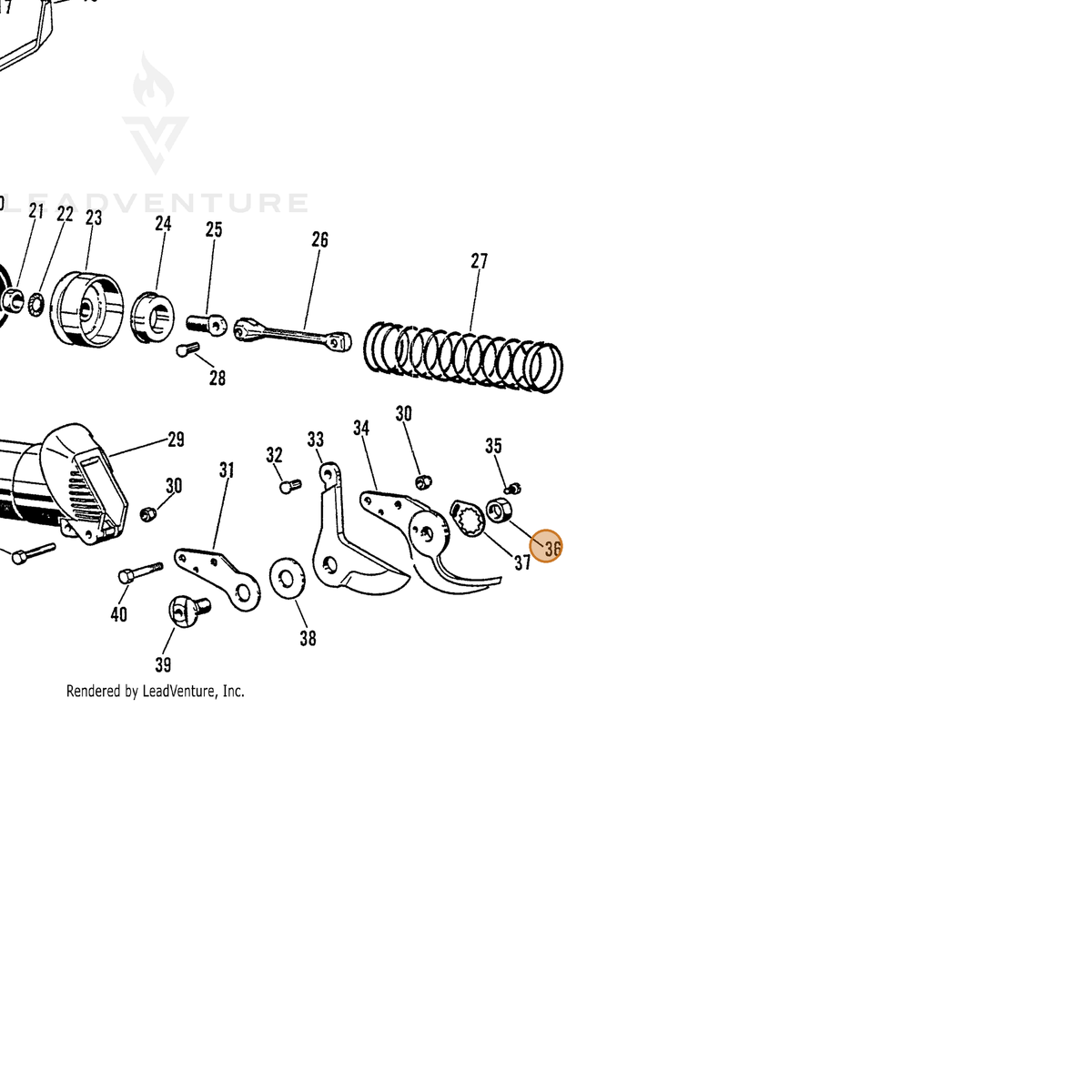 ECHO part 7001000116 — IPL diagram snippet (6x zoom, amber highlight)