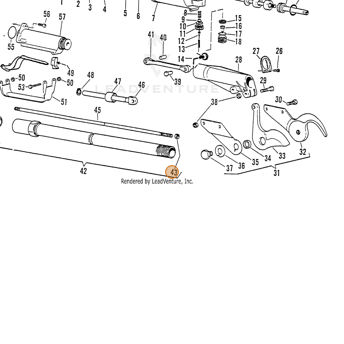 ECHO part 7001000130 — IPL diagram snippet (6x zoom, amber highlight)