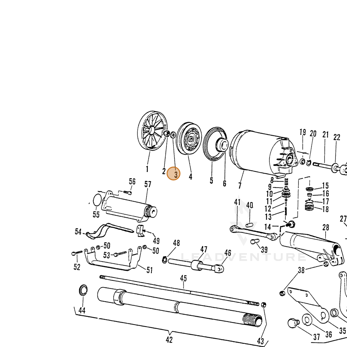 ECHO part 7001010112 — IPL diagram snippet (6x zoom, amber highlight)