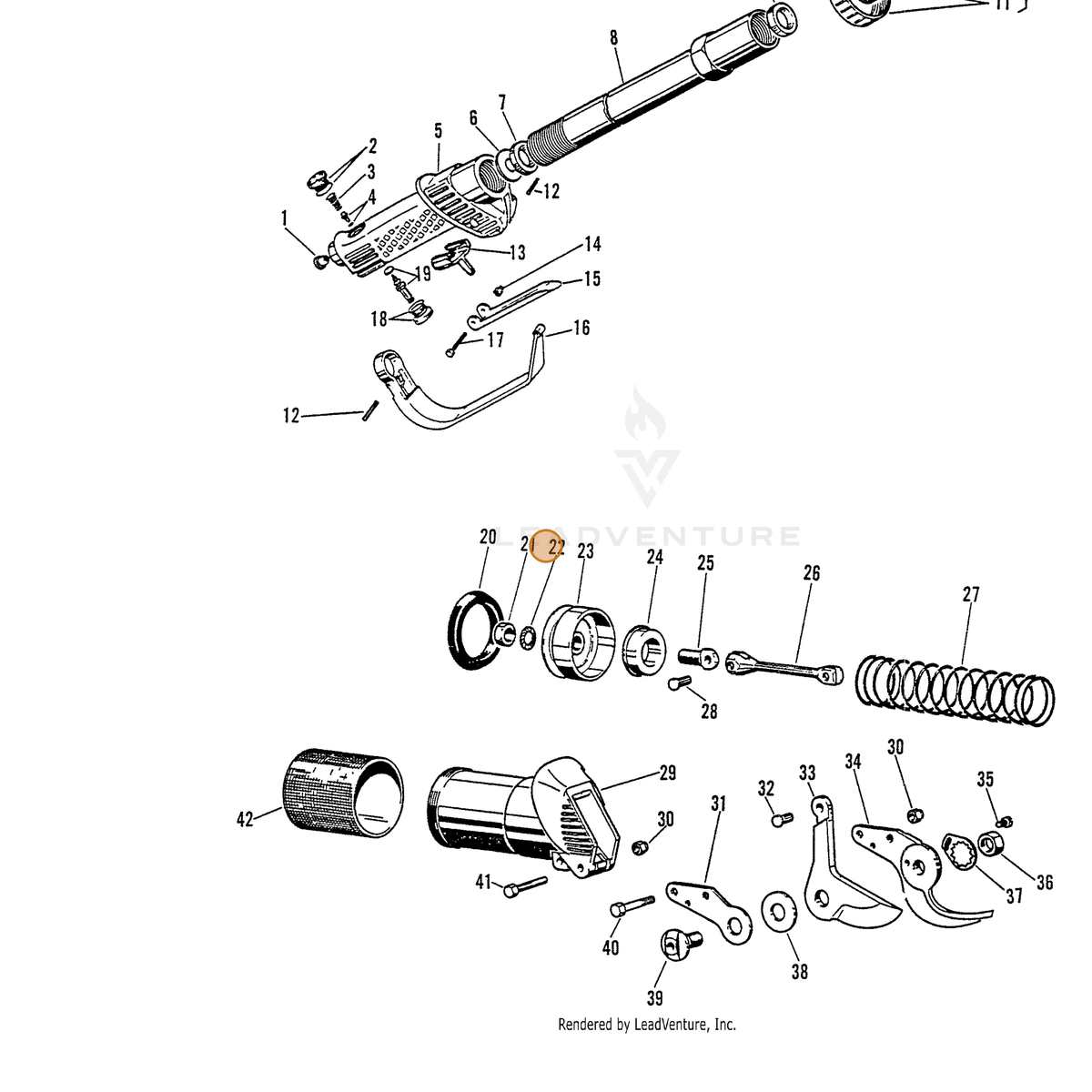 ECHO part 7001010119 — IPL diagram snippet (6x zoom, amber highlight)