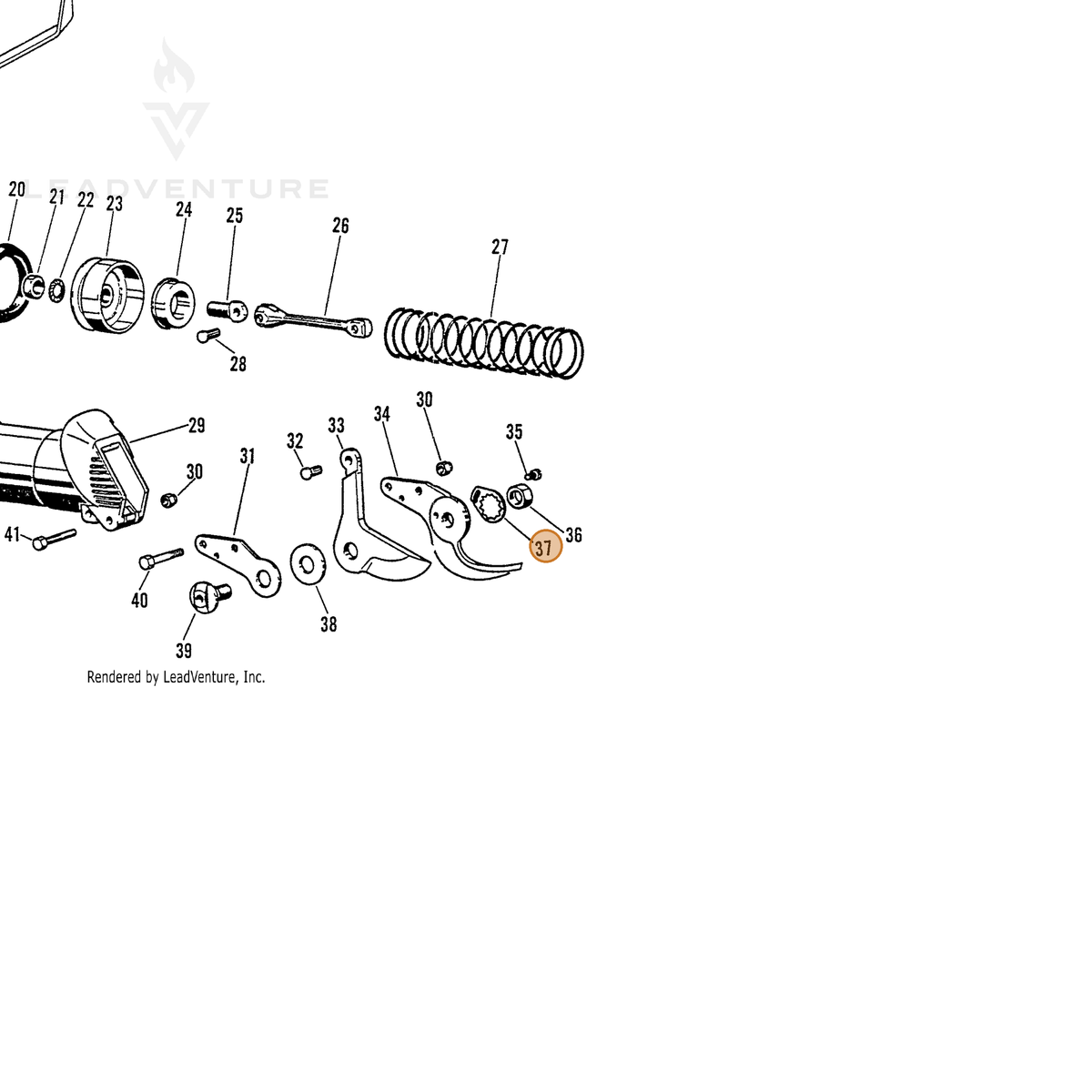 ECHO part 7001010120 — IPL diagram snippet (6x zoom, amber highlight)