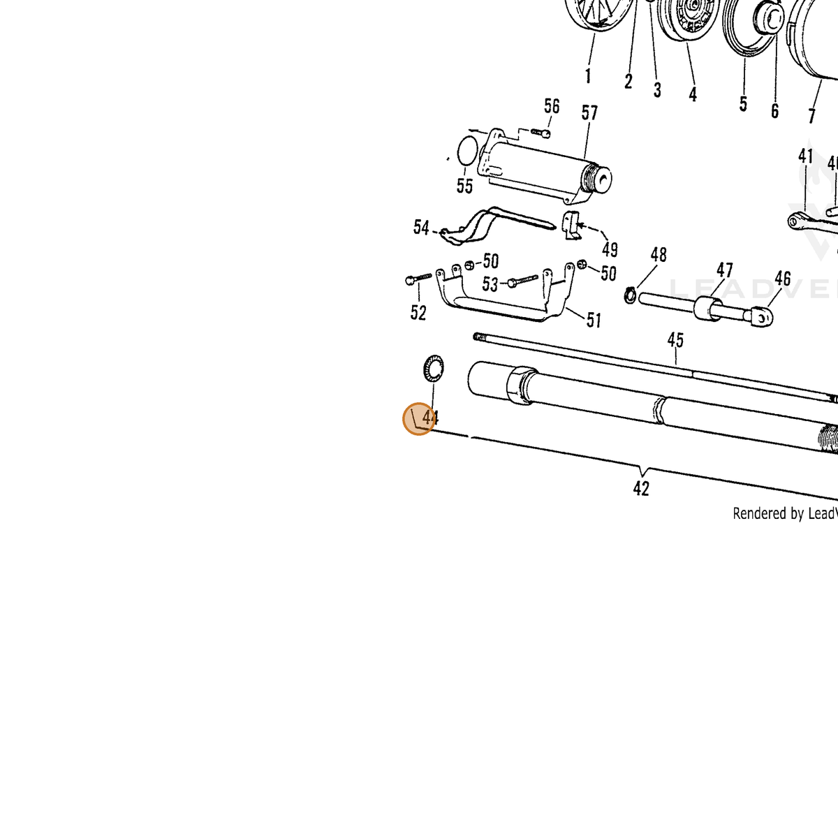 ECHO part 7001010124 — IPL diagram snippet (6x zoom, amber highlight)