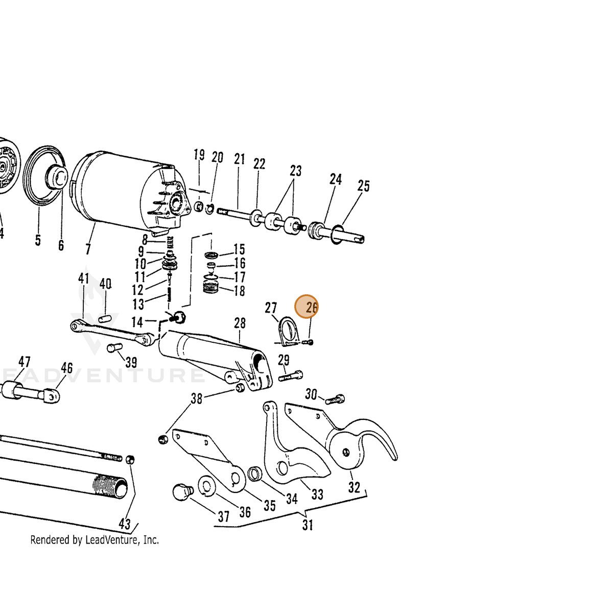 ECHO part 7001060226 — IPL diagram snippet (6x zoom, amber highlight)