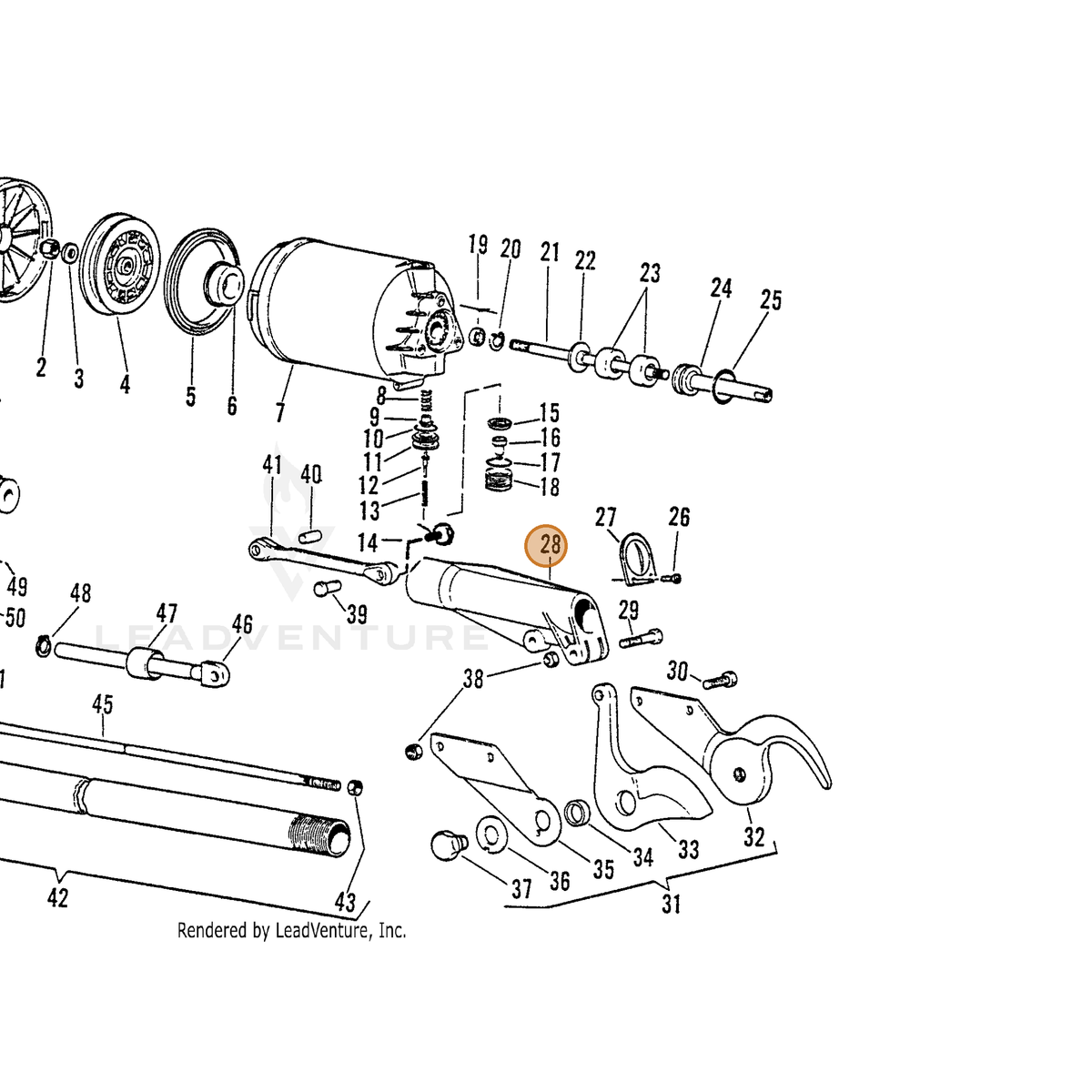ECHO part 7001080114 — IPL diagram snippet (6x zoom, amber highlight)