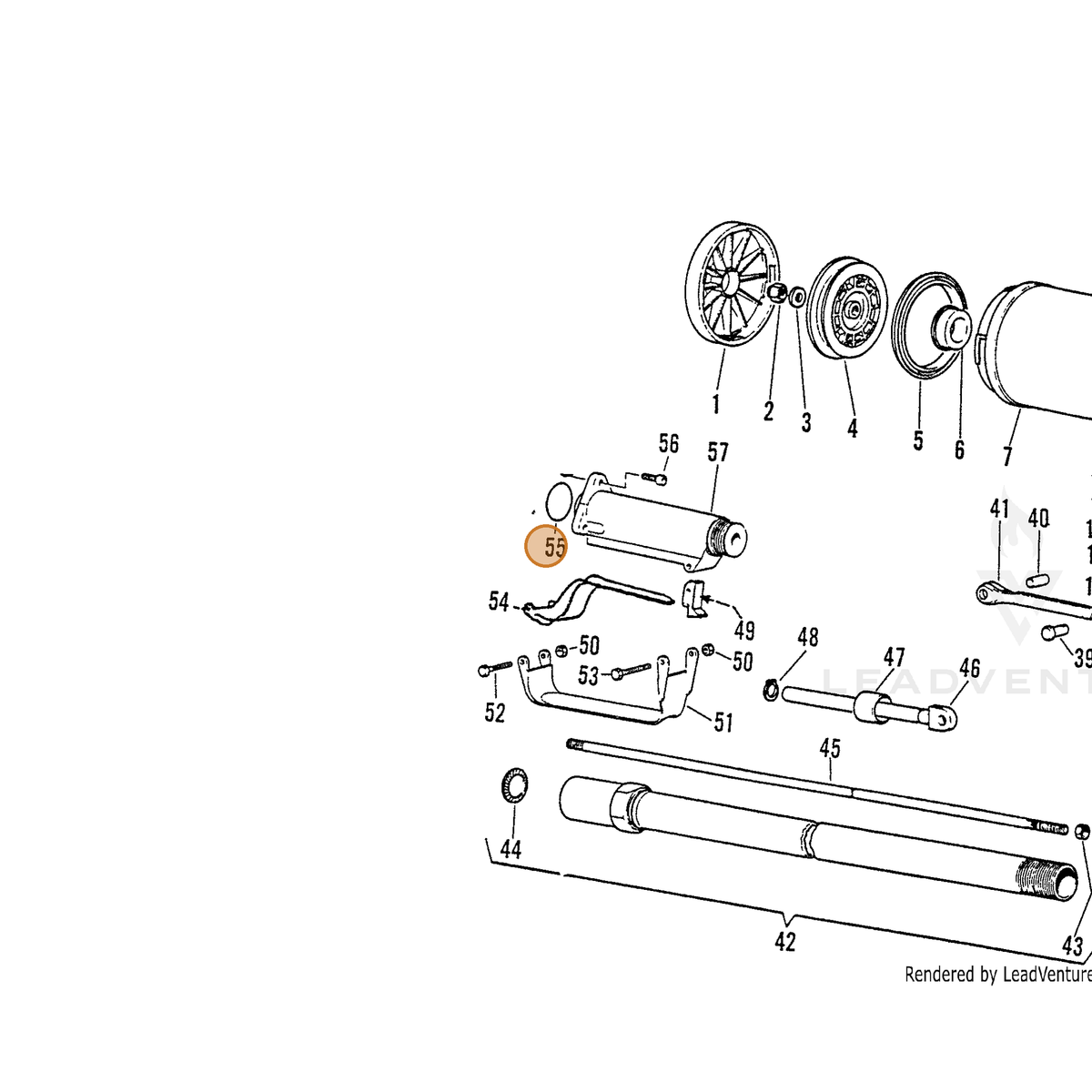 ECHO part 7001230105 — IPL diagram snippet (6x zoom, amber highlight)