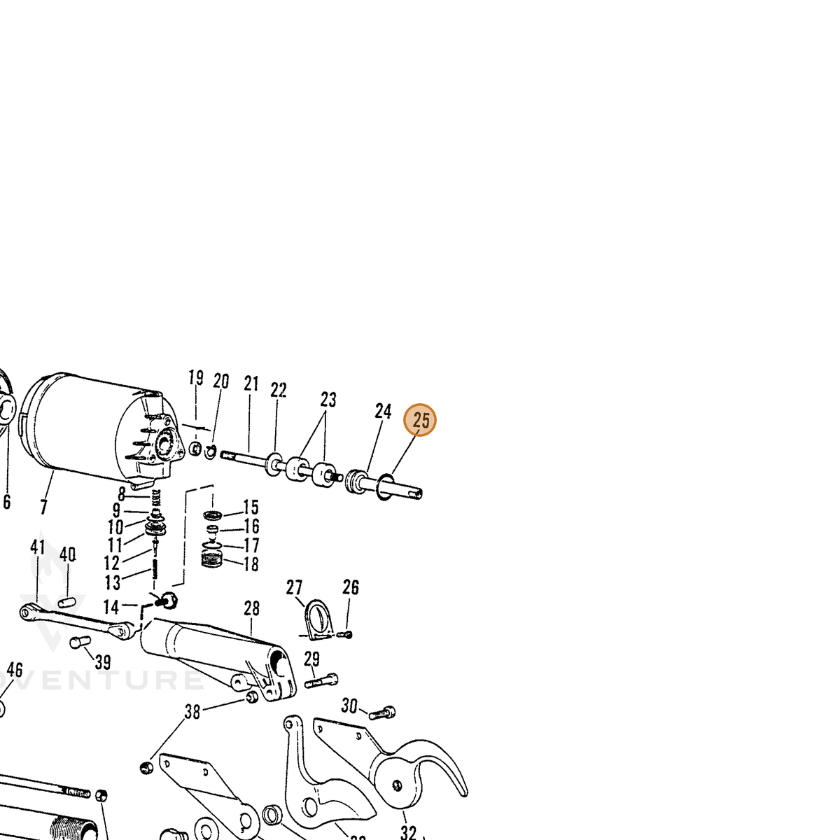 ECHO part 7001230125 — IPL diagram snippet (6x zoom, amber highlight)