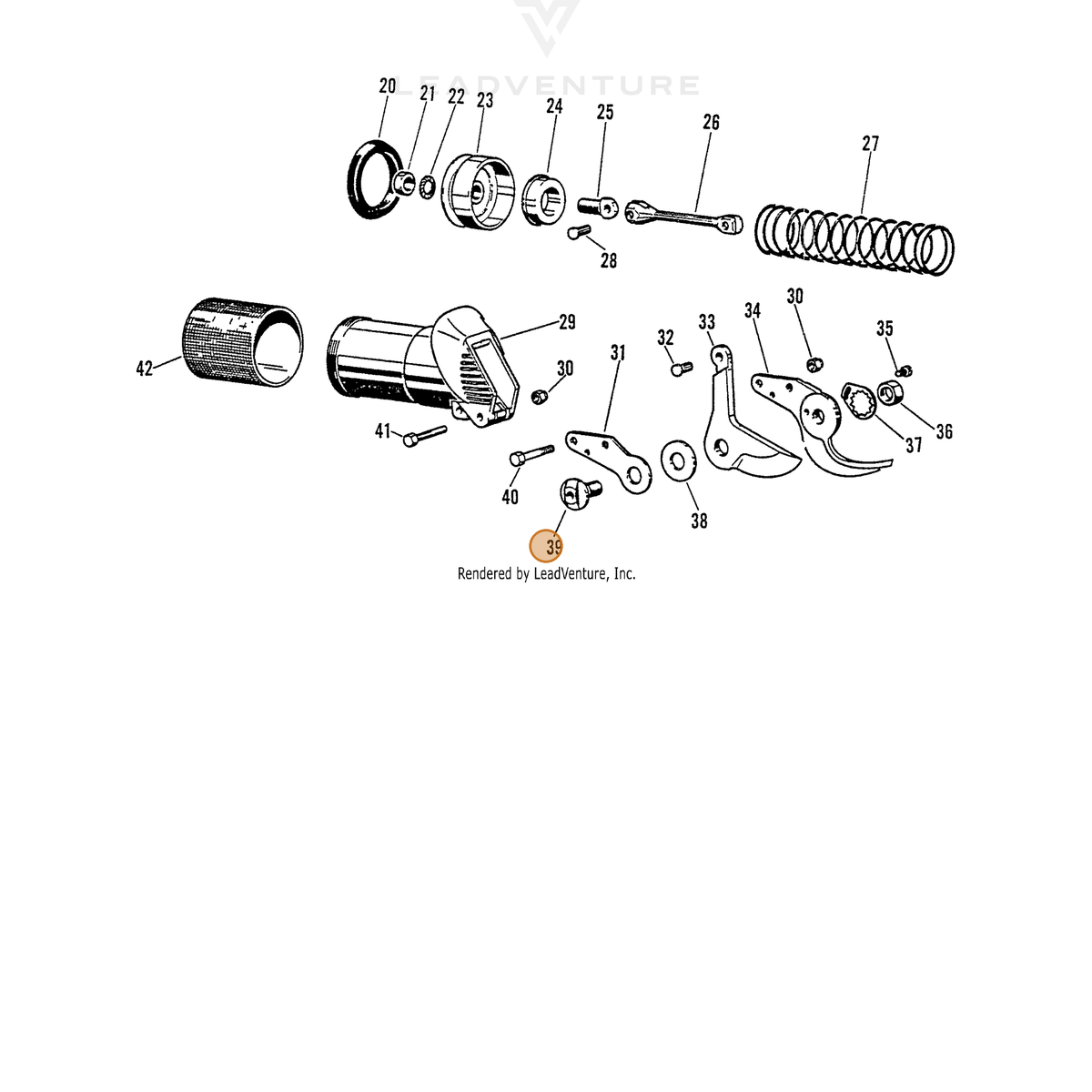 ECHO part 7001250121 — IPL diagram snippet (6x zoom, amber highlight)