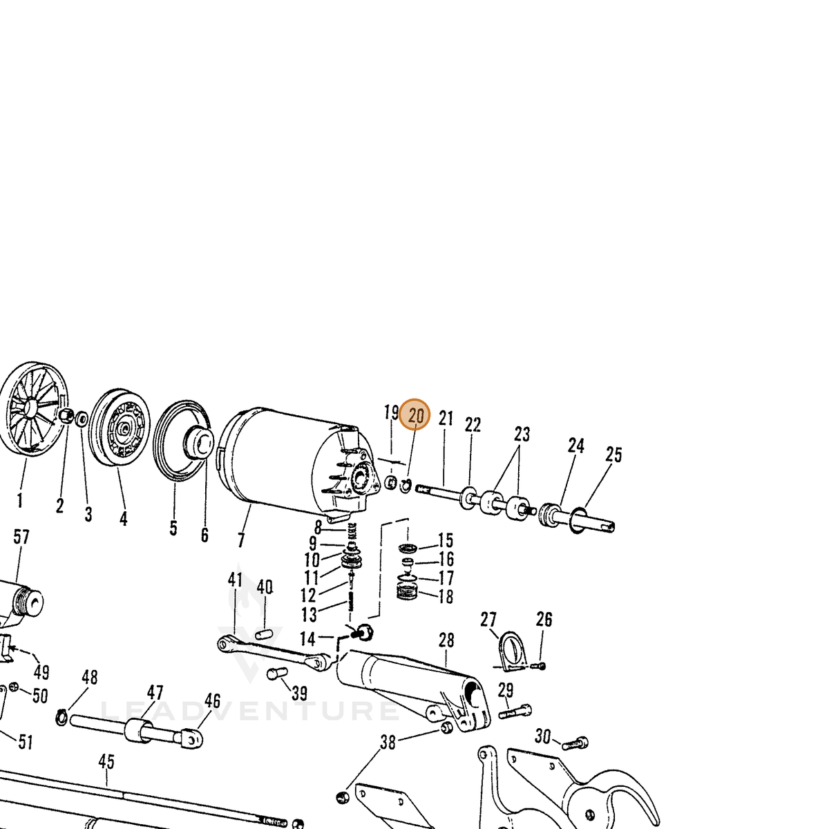 ECHO part 7001260110 — IPL diagram snippet (6x zoom, amber highlight)