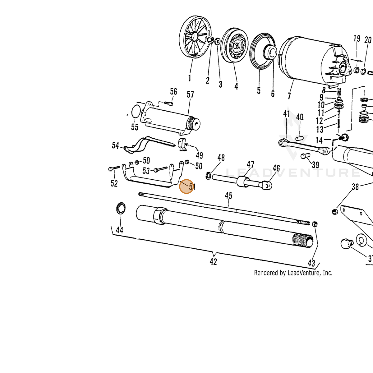 ECHO part 7001320116 — IPL diagram snippet (6x zoom, amber highlight)