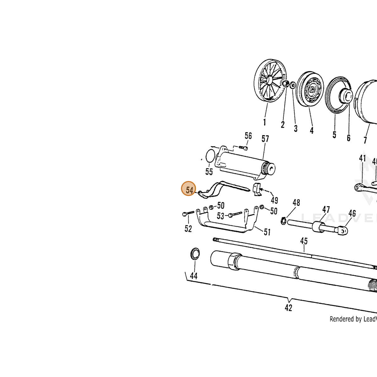 ECHO part 7001480107 — IPL diagram snippet (6x zoom, amber highlight)