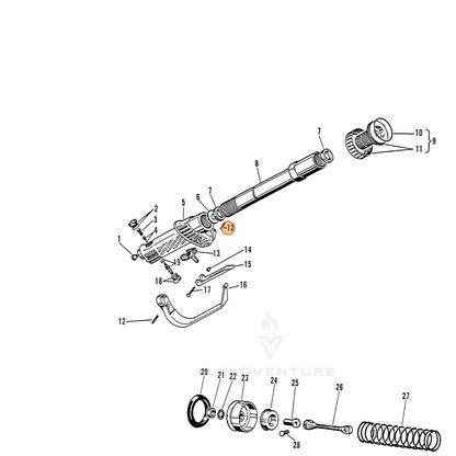 ECHO part 7001590102 — IPL diagram snippet (6x zoom, amber highlight)