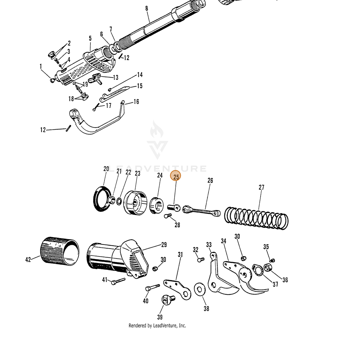 ECHO part 7001600112 — IPL diagram snippet (6x zoom, amber highlight)