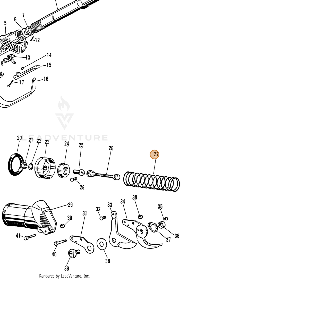 ECHO part 7001640110 — IPL diagram snippet (6x zoom, amber highlight)