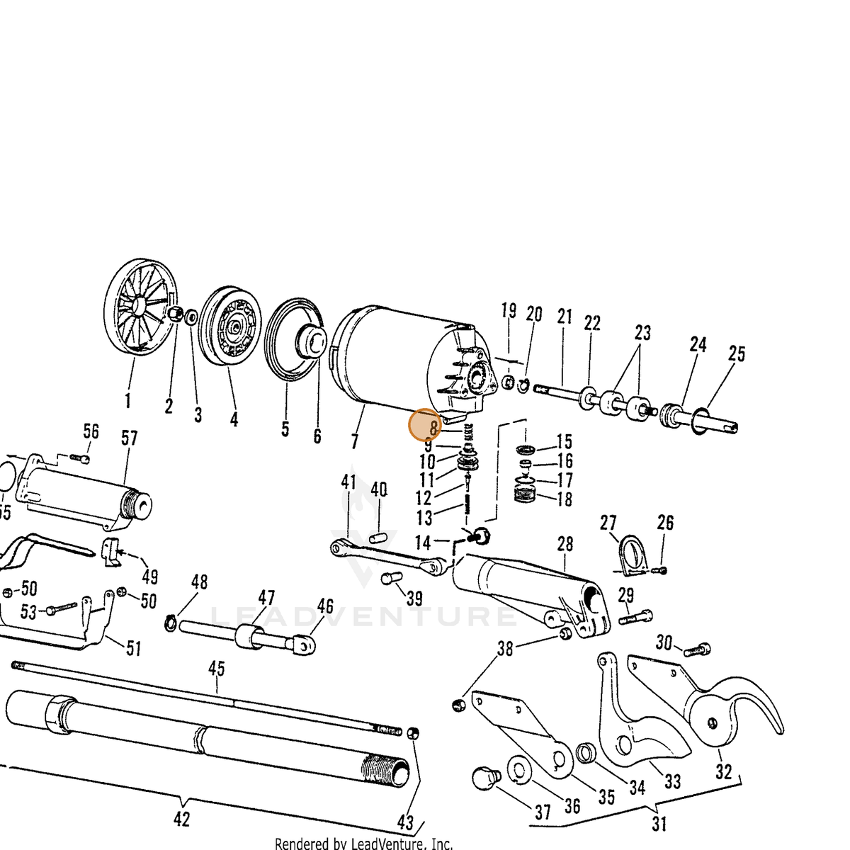 ECHO part 7001640143 — IPL diagram snippet (6x zoom, amber highlight)