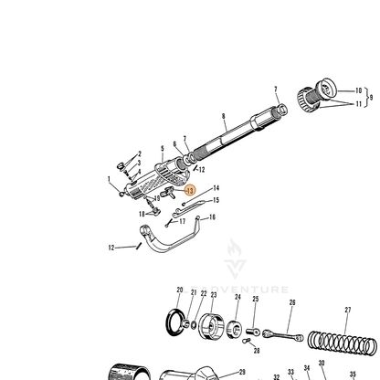 ECHO part 7001680104 — IPL diagram snippet (6x zoom, amber highlight)