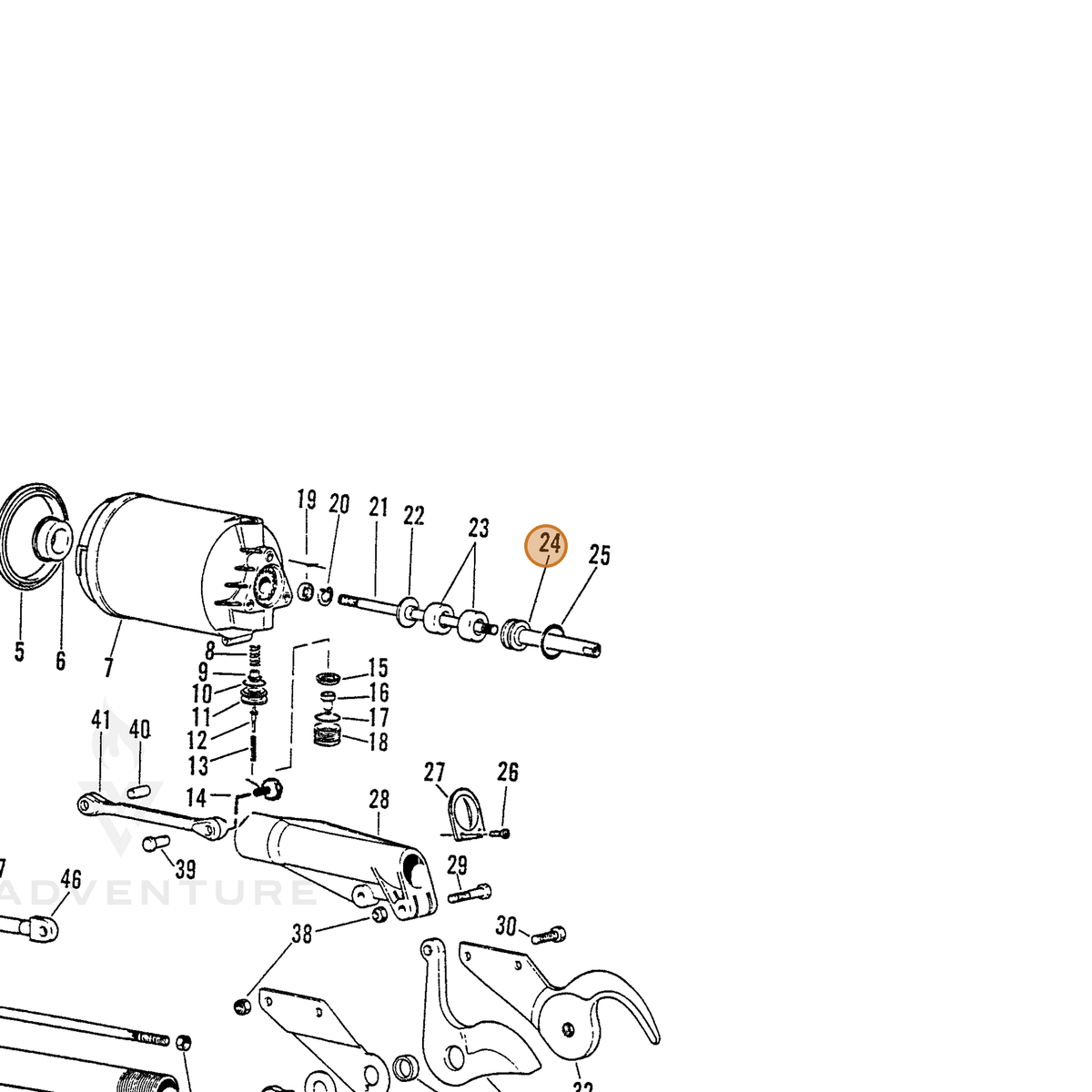 ECHO part 7001690111 — IPL diagram snippet (6x zoom, amber highlight)