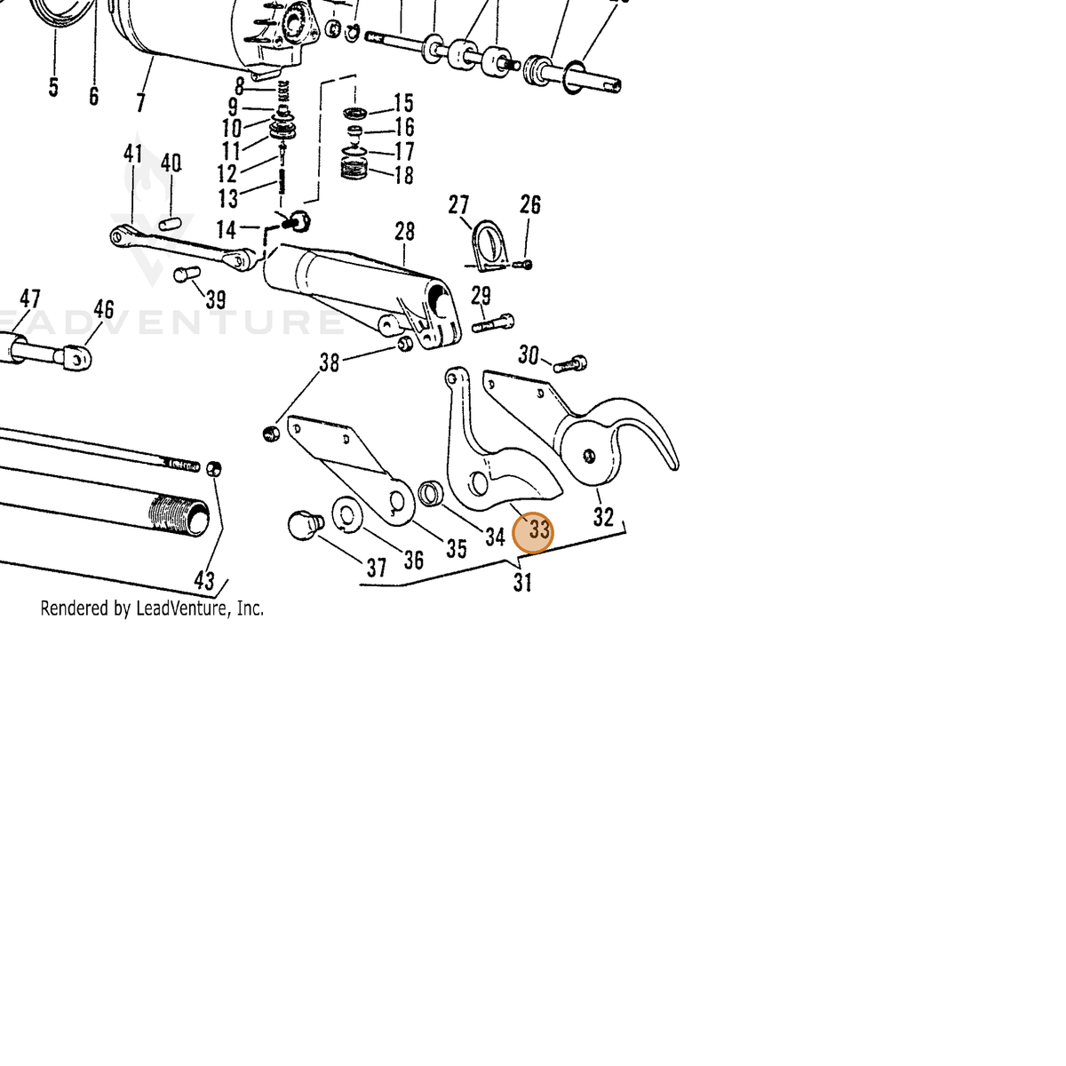 ECHO part 7001750115 — IPL diagram snippet (6x zoom, amber highlight)