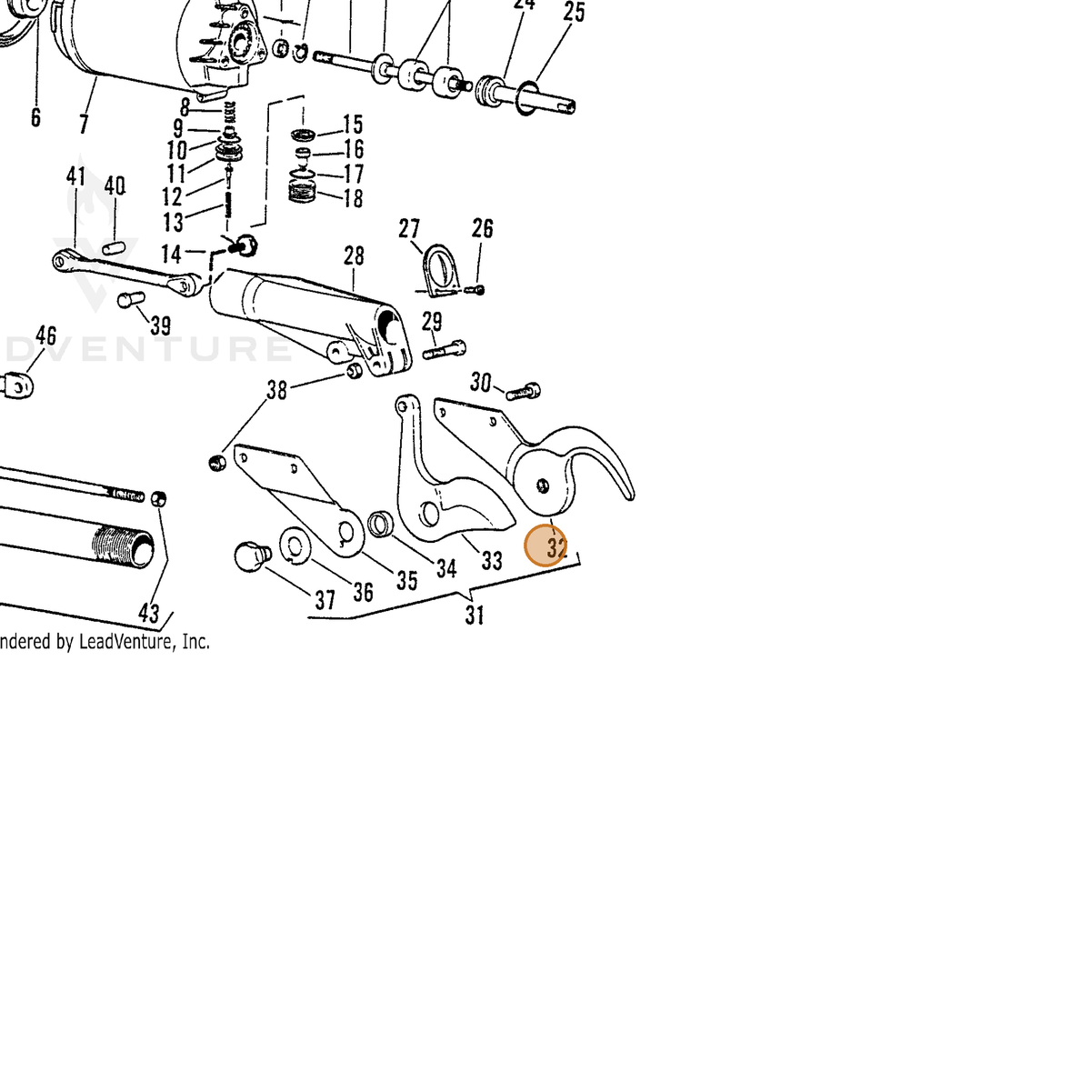 ECHO part 7001750116 — IPL diagram snippet (6x zoom, amber highlight)