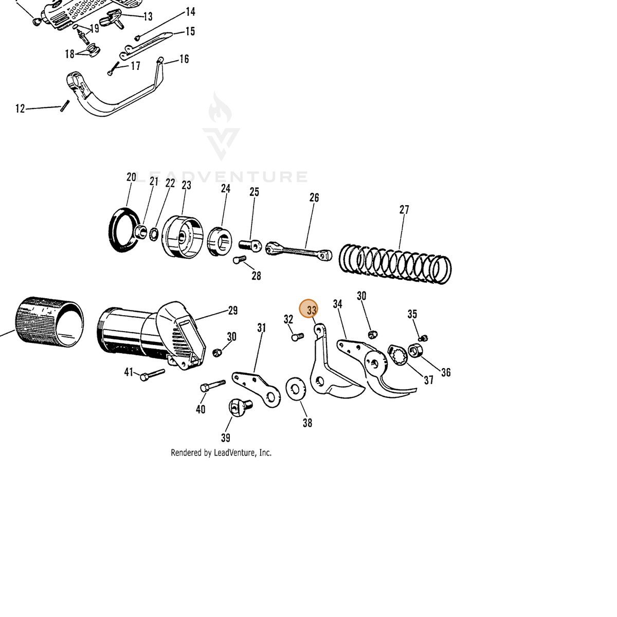 ECHO part 7001750120 — IPL diagram snippet (6x zoom, amber highlight)