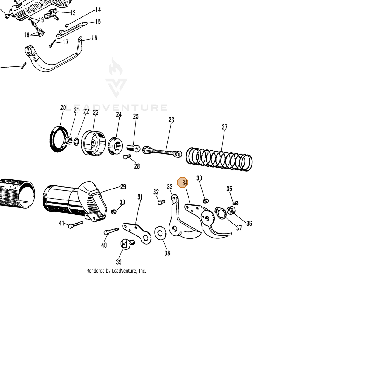 ECHO part 7001750121 — IPL diagram snippet (6x zoom, amber highlight)