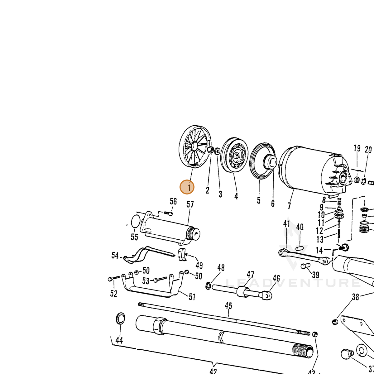ECHO part 7001830100 — IPL diagram snippet (6x zoom, amber highlight)