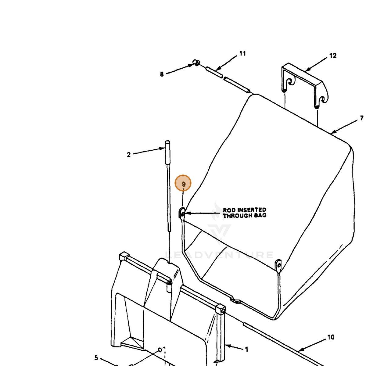 ECHO part 700336651 — IPL diagram snippet (6x zoom, amber highlight)