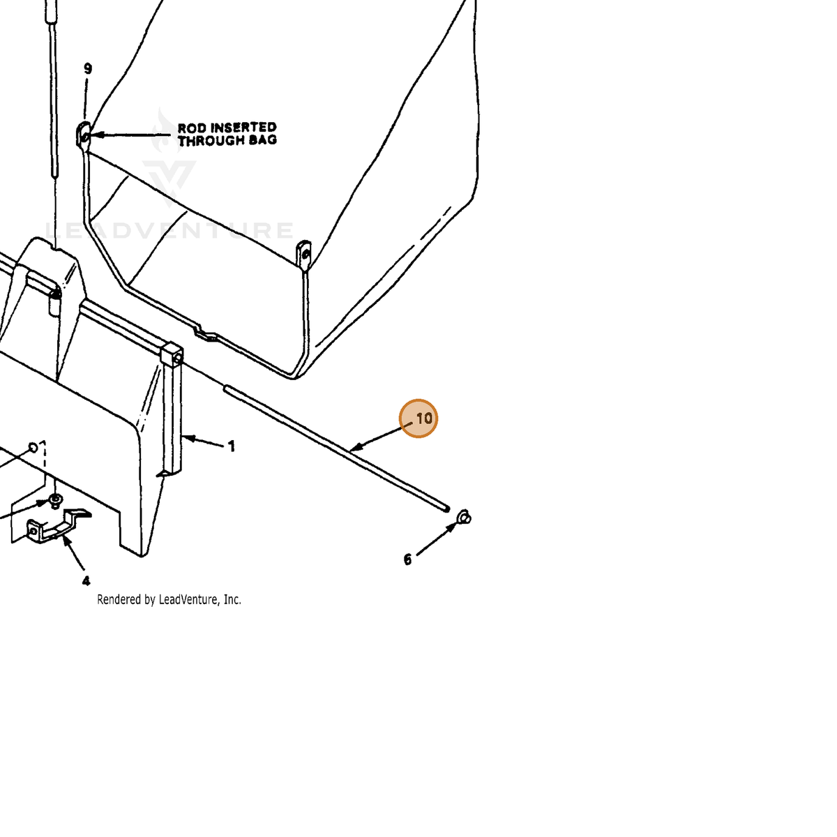 ECHO part 700359168 — IPL diagram snippet (6x zoom, amber highlight)
