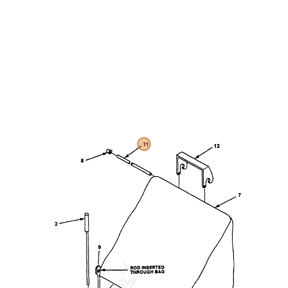 ECHO part 700359169 — IPL diagram snippet (6x zoom, amber highlight)