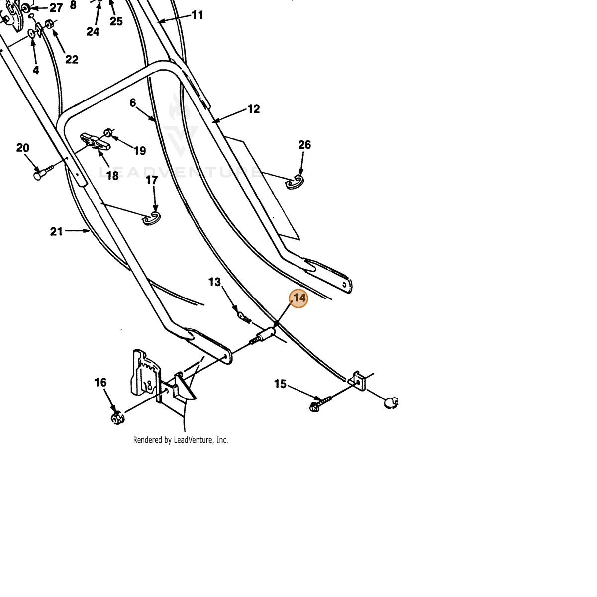 ECHO part 700359178 — IPL diagram snippet (6x zoom, amber highlight)
