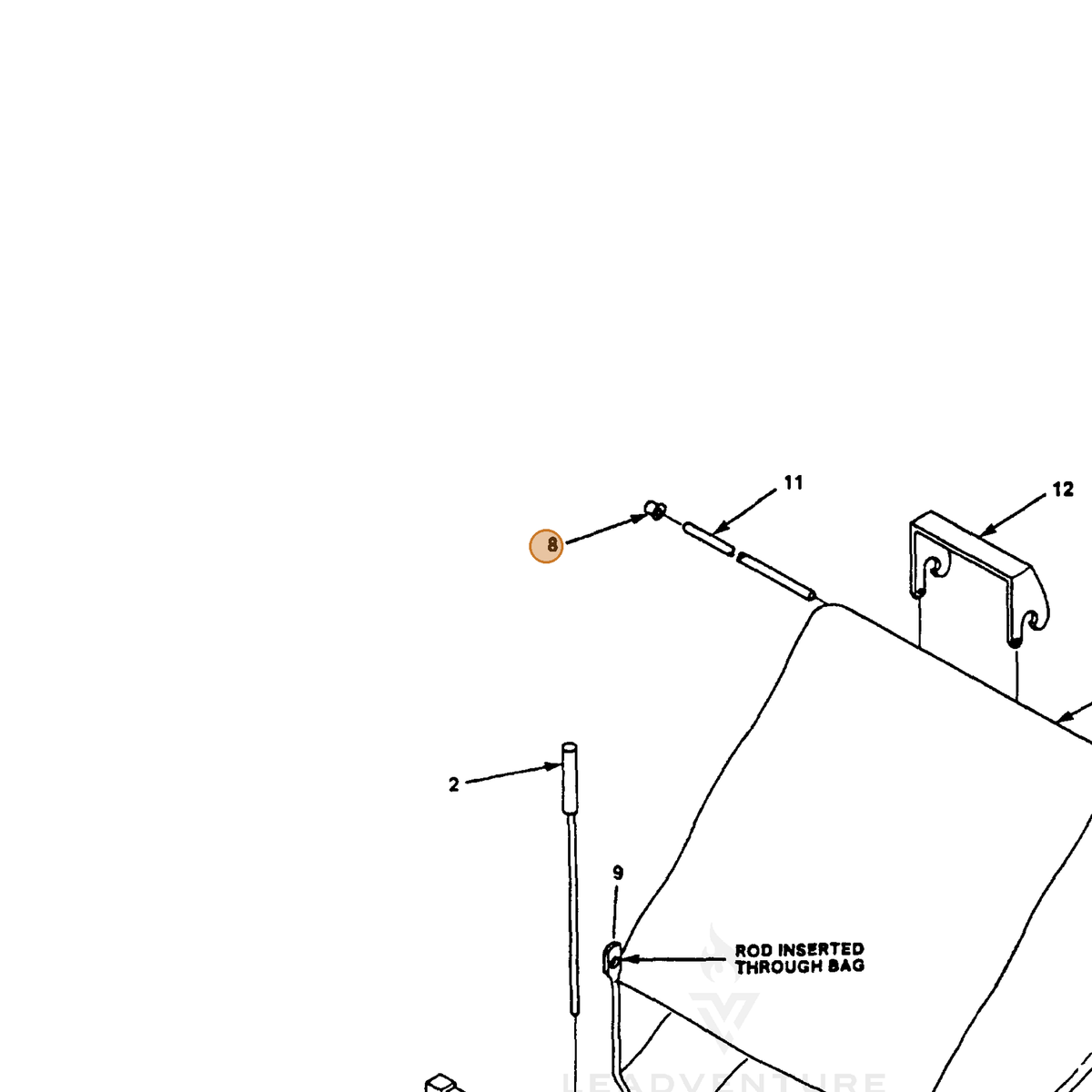 ECHO part 700359179 — IPL diagram snippet (6x zoom, amber highlight)
