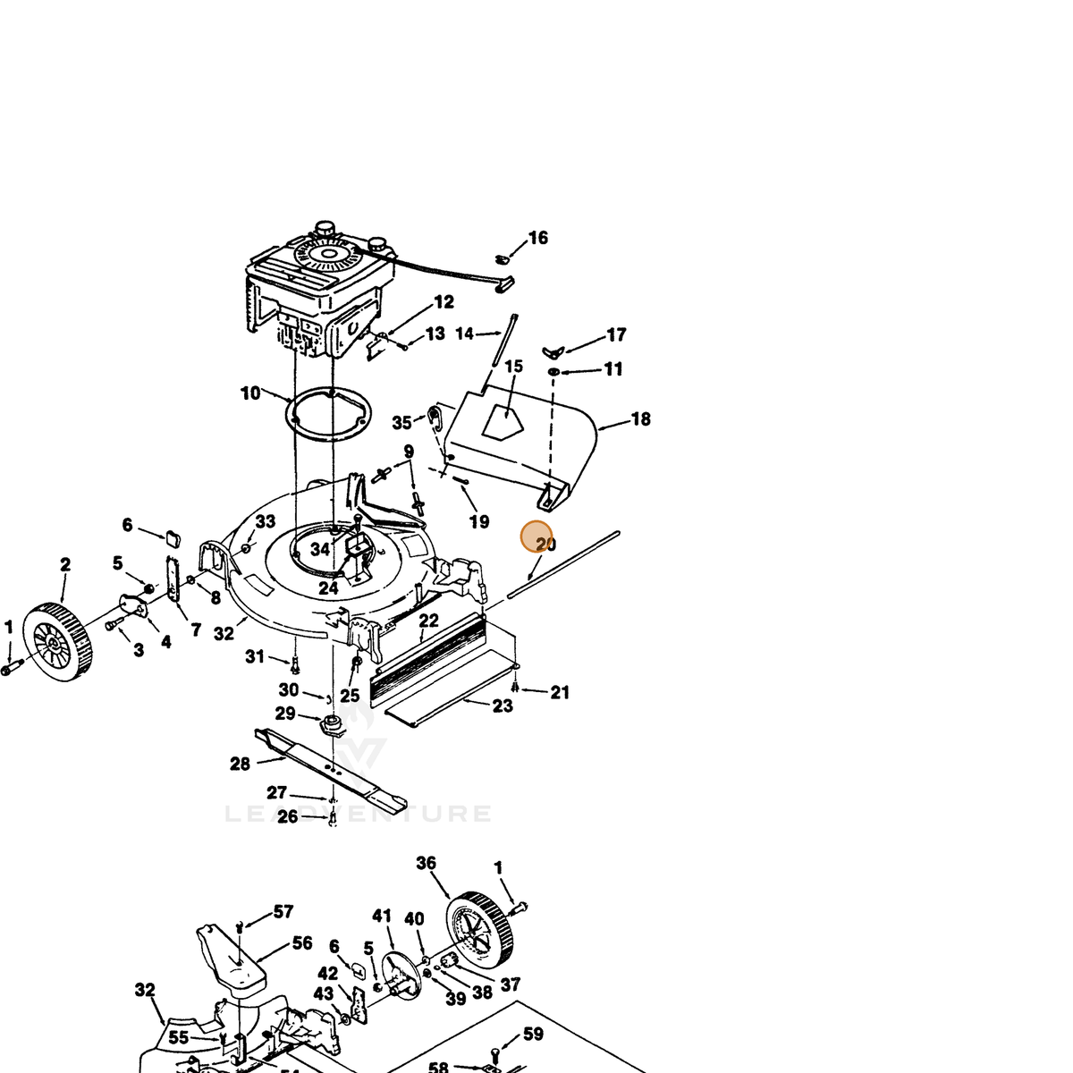 ECHO part 700375391 — IPL diagram snippet (6x zoom, amber highlight)