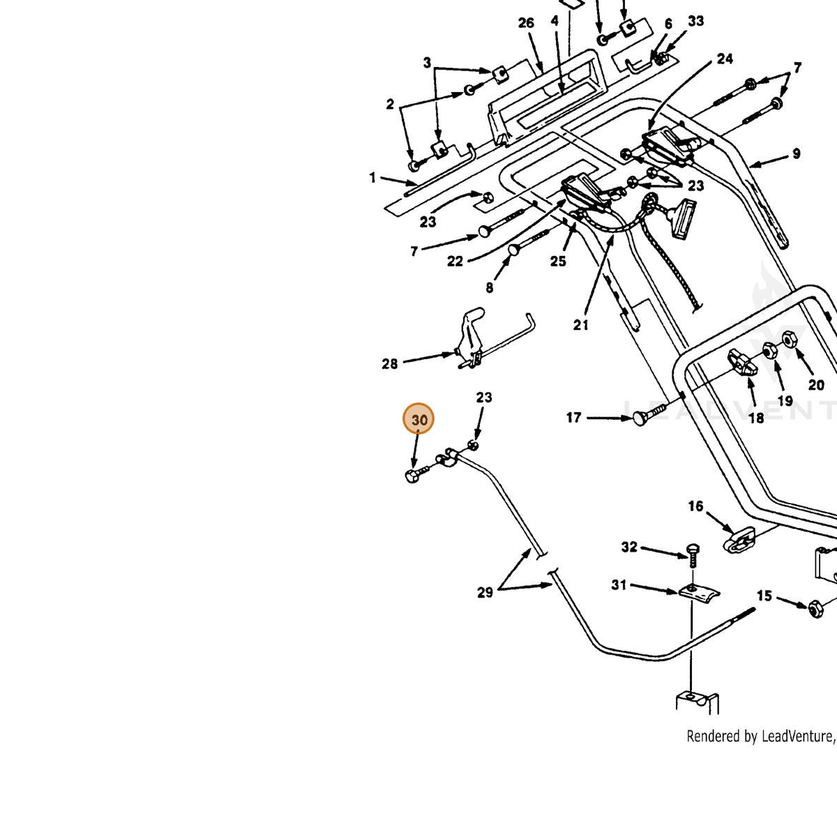 ECHO part 700400116 — IPL diagram snippet (6x zoom, amber highlight)