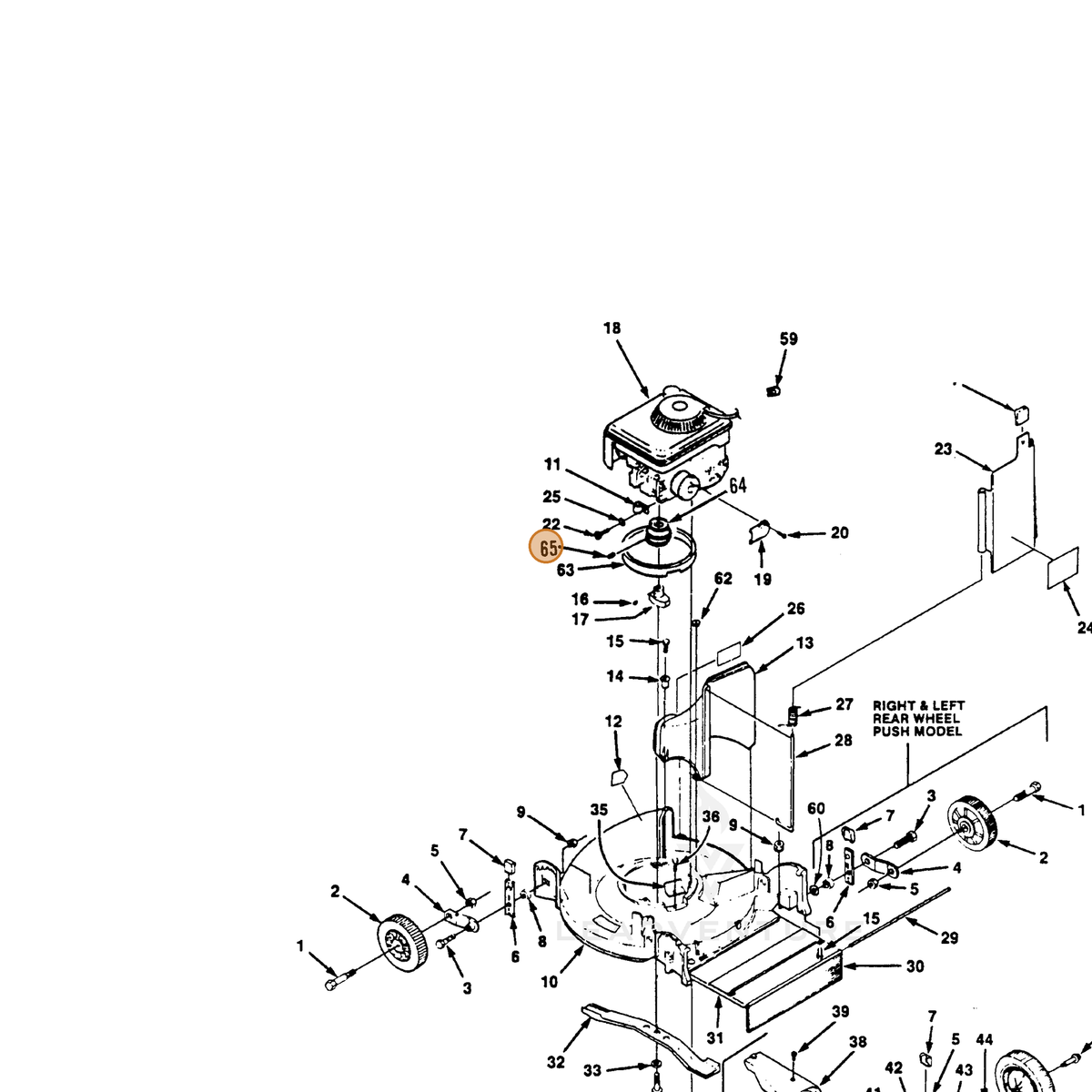 ECHO part 700422505 — IPL diagram snippet (6x zoom, amber highlight)