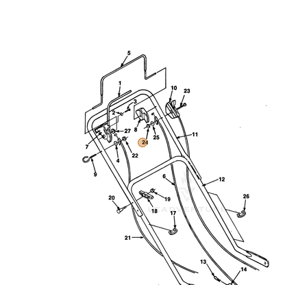 ECHO part 700443102 — IPL diagram snippet (6x zoom, amber highlight)
