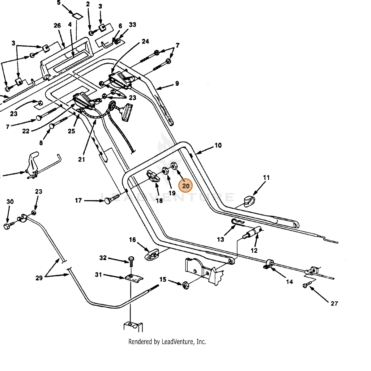 ECHO part 700444718 — IPL diagram snippet (6x zoom, amber highlight)