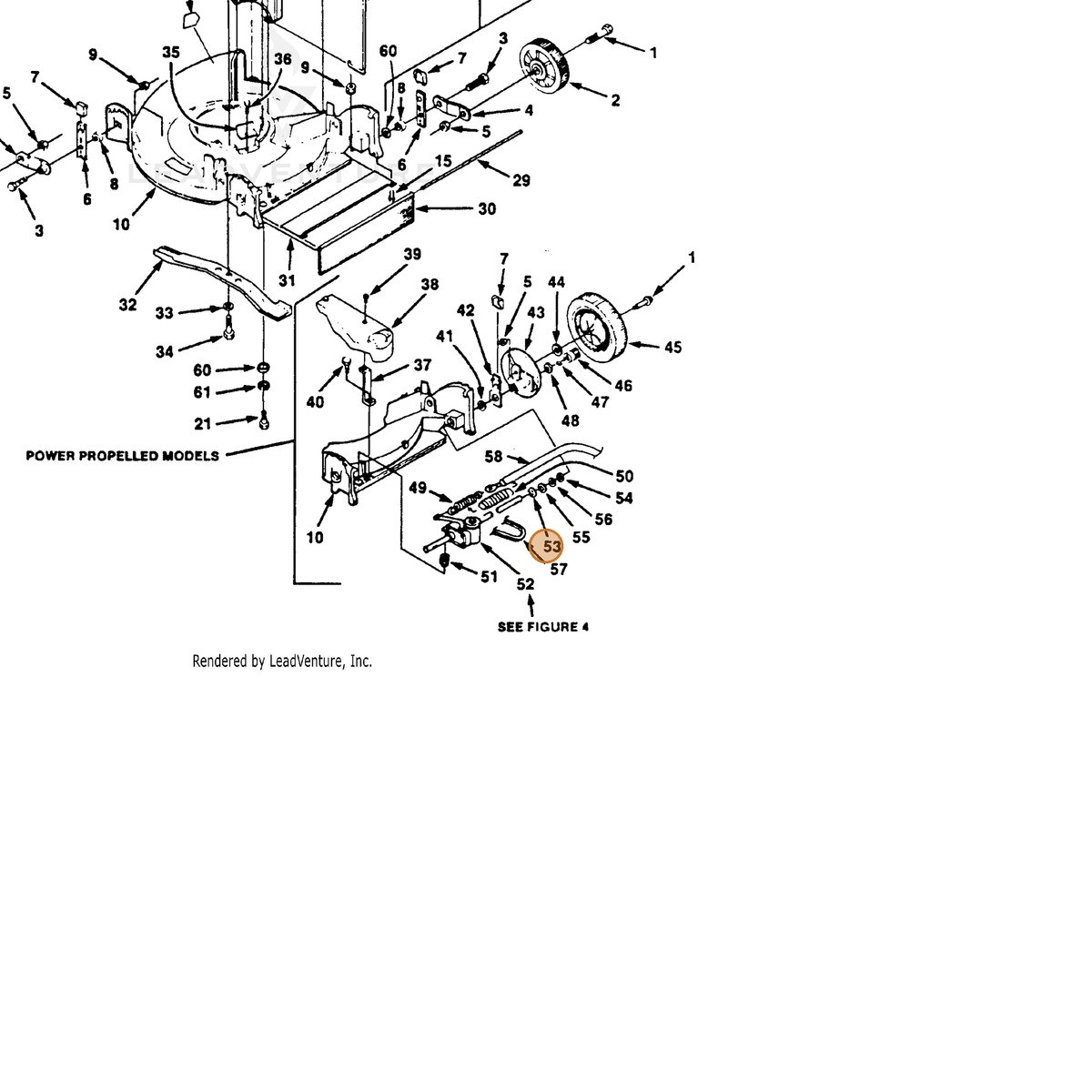 ECHO part 700458451 — IPL diagram snippet (6x zoom, amber highlight)