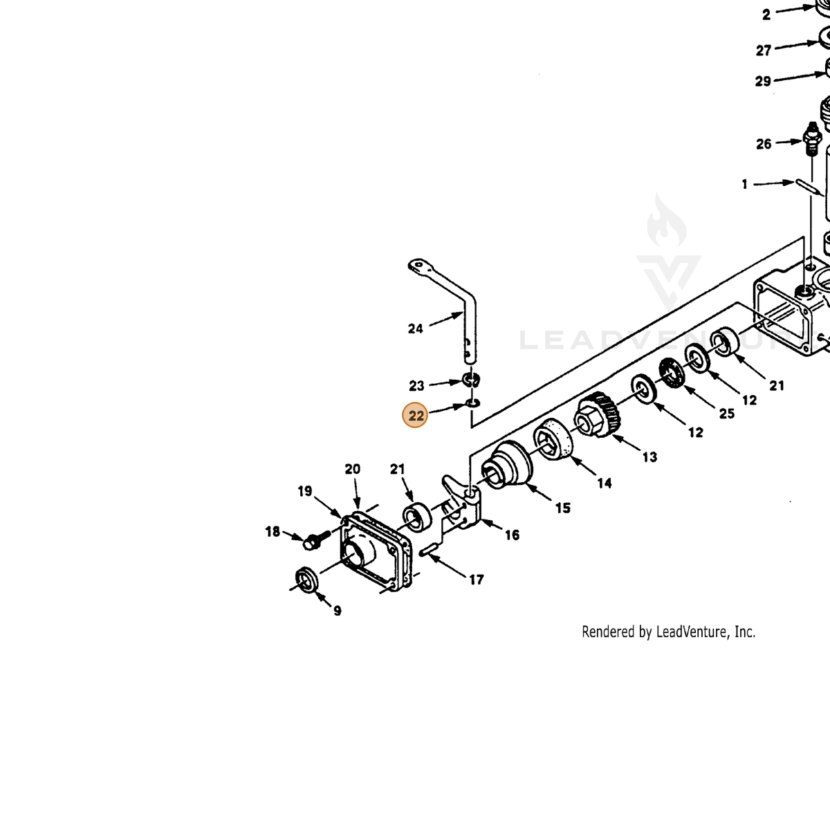 ECHO part 700459037 — IPL diagram snippet (6x zoom, amber highlight)