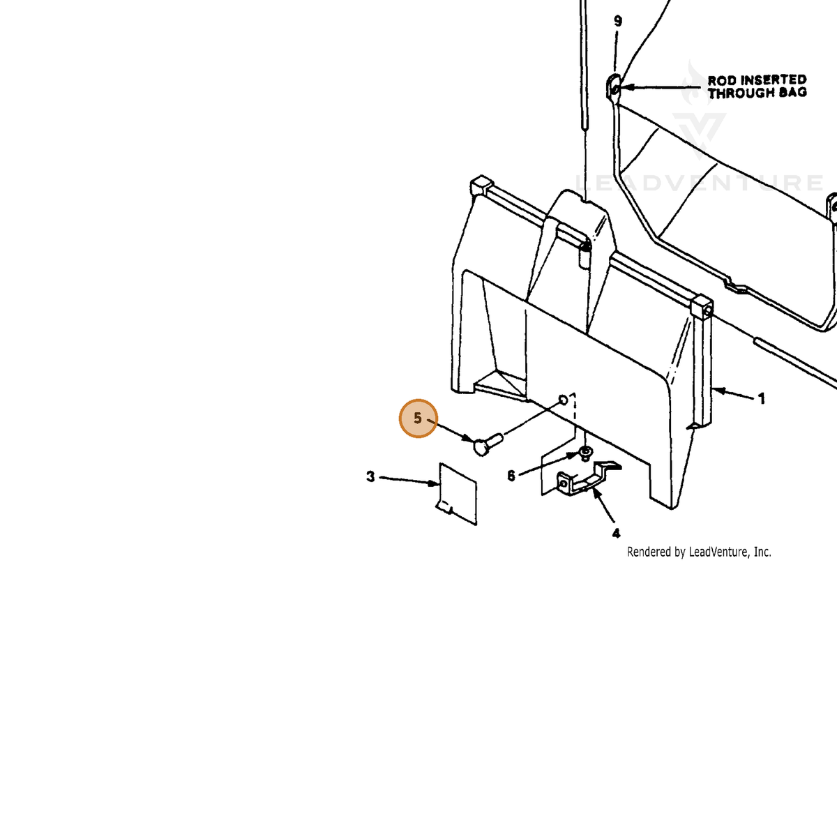 ECHO part 700464845 — IPL diagram snippet (6x zoom, amber highlight)
