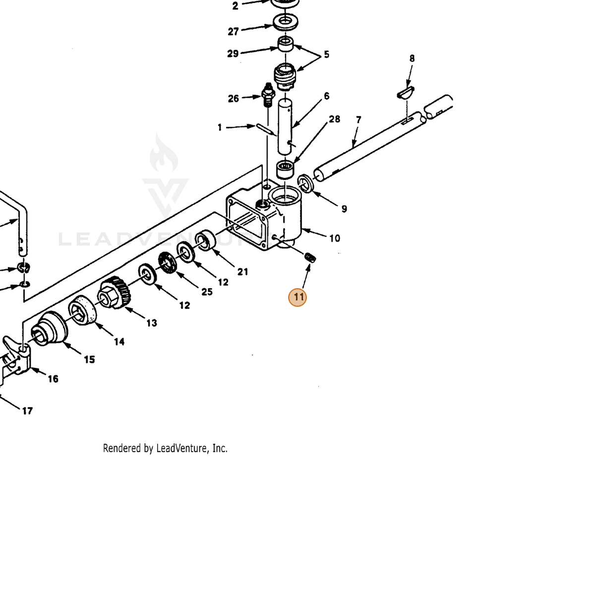 ECHO part 700472007 — IPL diagram snippet (6x zoom, amber highlight)