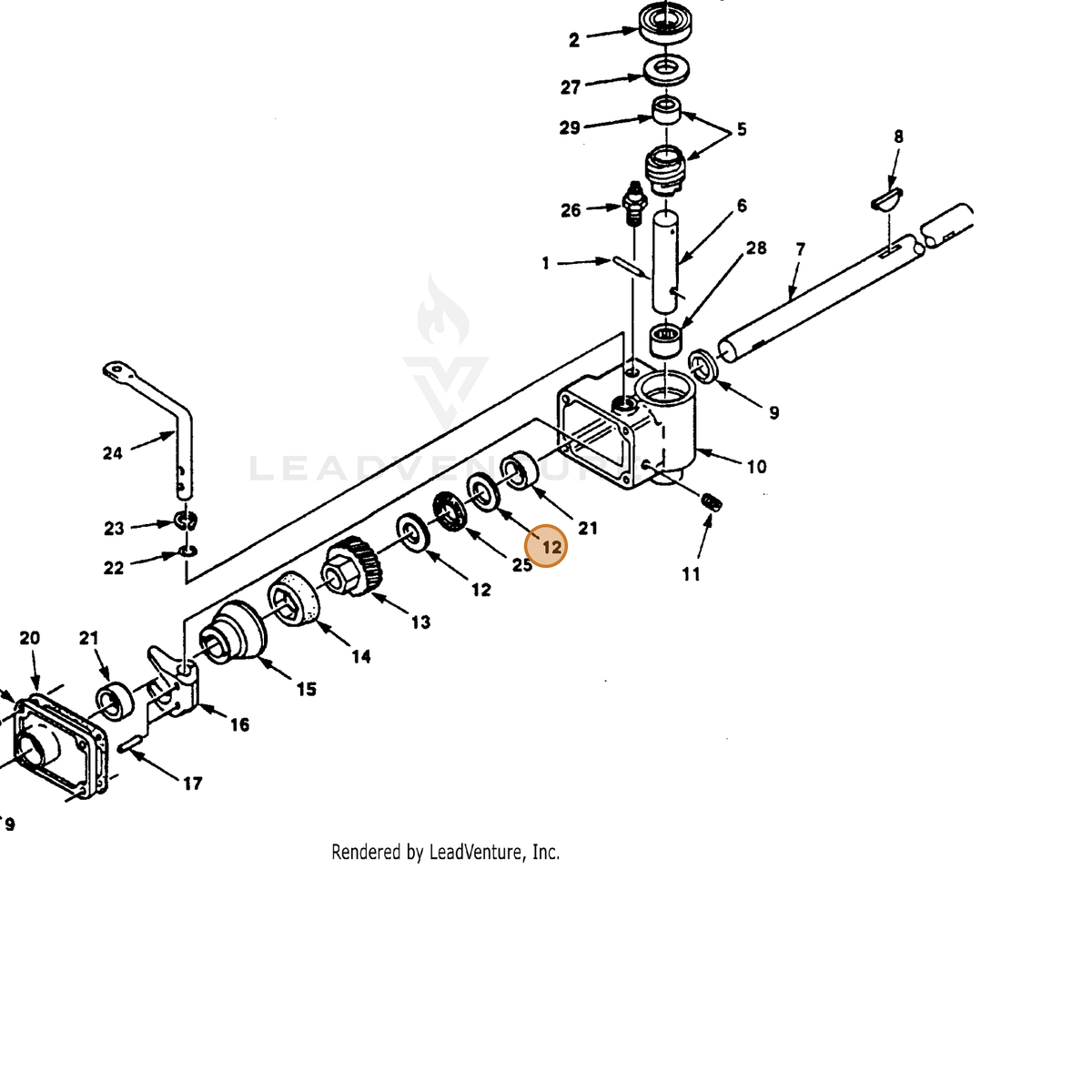 ECHO part 700990446 — IPL diagram snippet (6x zoom, amber highlight)