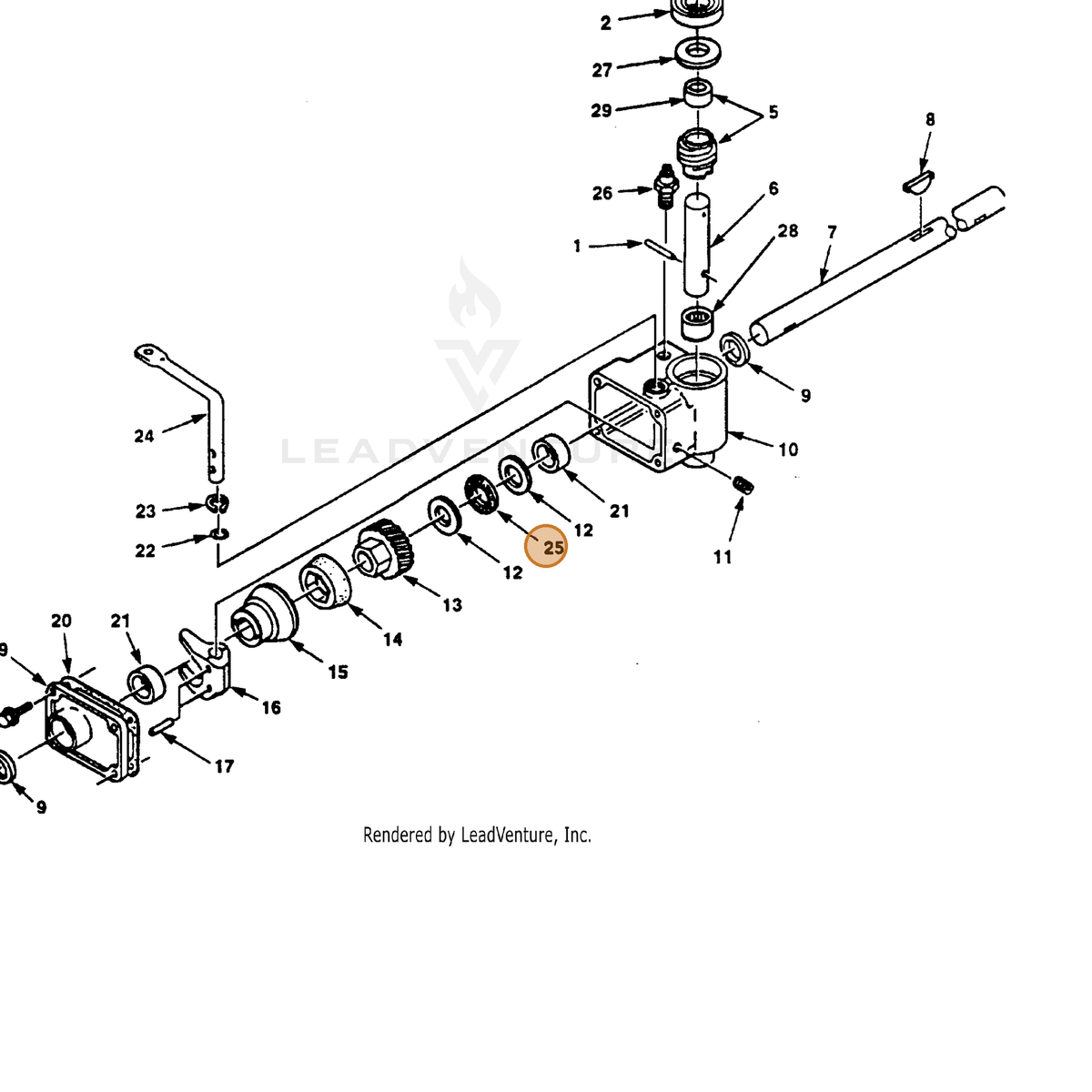 ECHO part 700990447 — IPL diagram snippet (6x zoom, amber highlight)