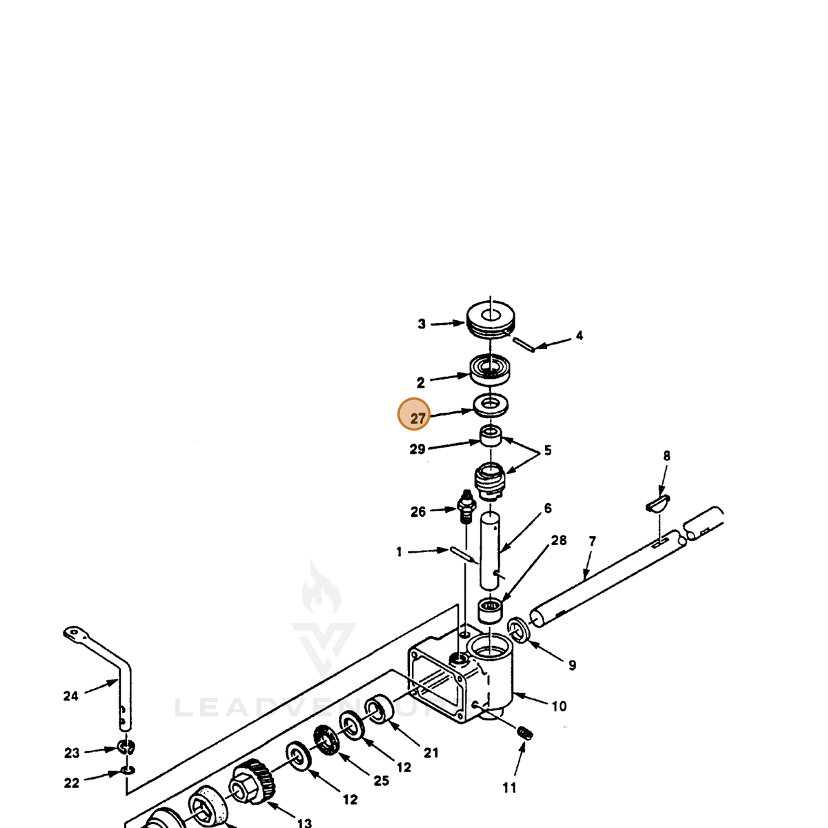 ECHO part 700990463 — IPL diagram snippet (6x zoom, amber highlight)