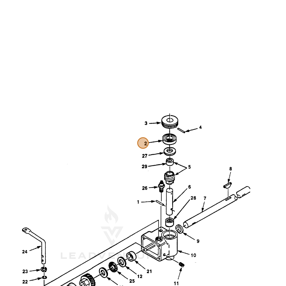 ECHO part 700990499 — IPL diagram snippet (6x zoom, amber highlight)