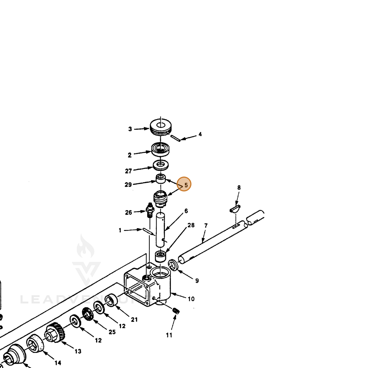 ECHO part 700990642 — IPL diagram snippet (6x zoom, amber highlight)