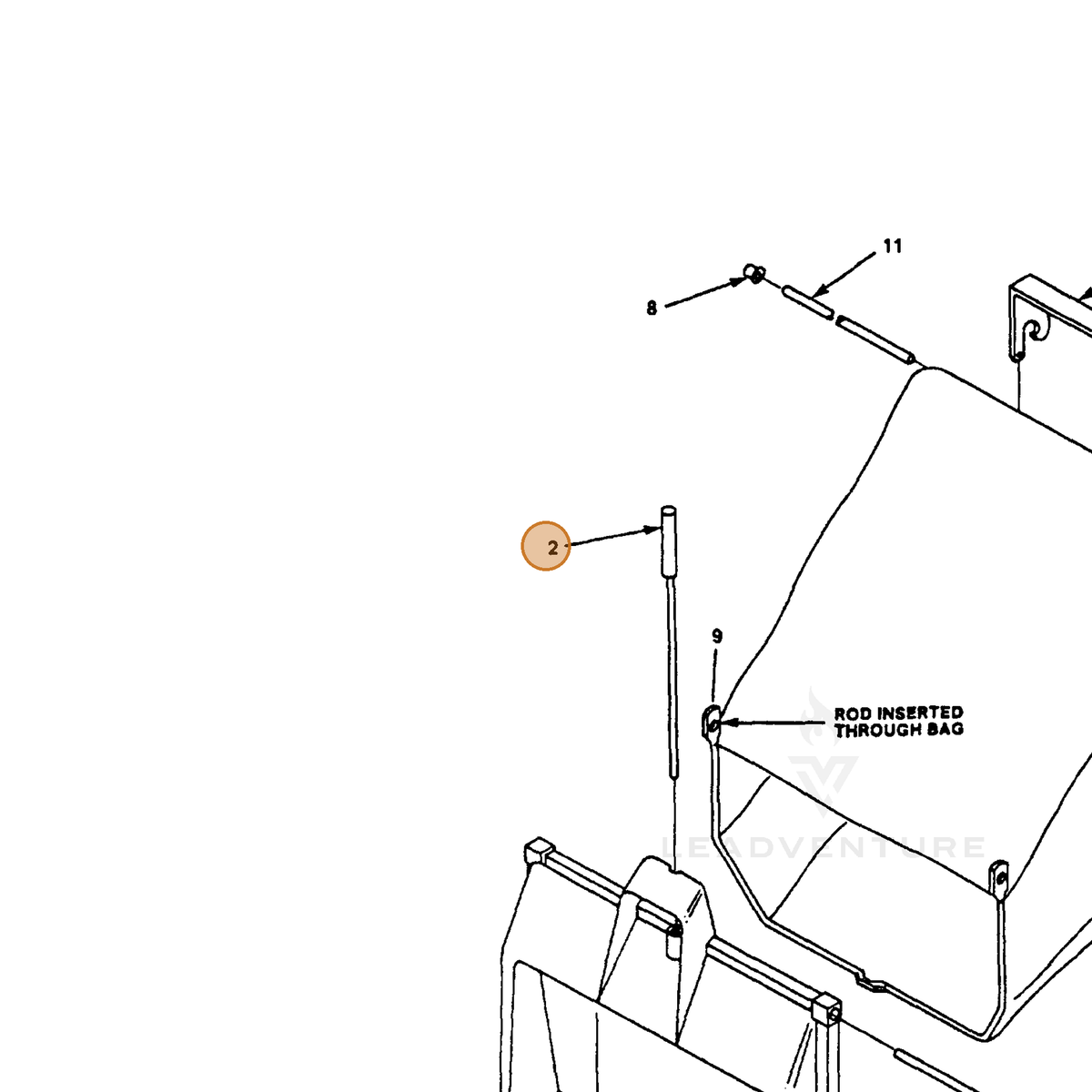 ECHO part 700991788 — IPL diagram snippet (6x zoom, amber highlight)