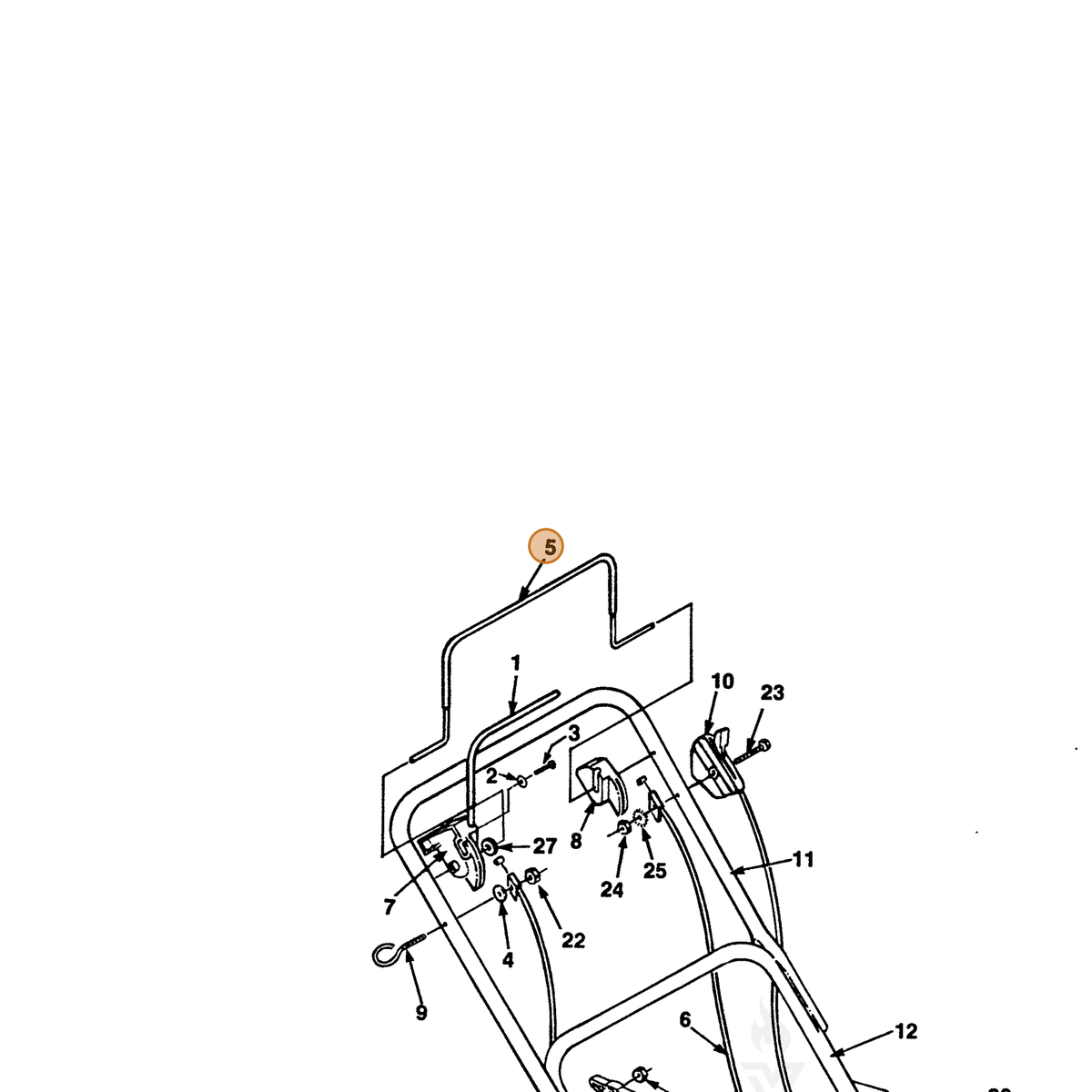 ECHO part 700991888 — IPL diagram snippet (6x zoom, amber highlight)
